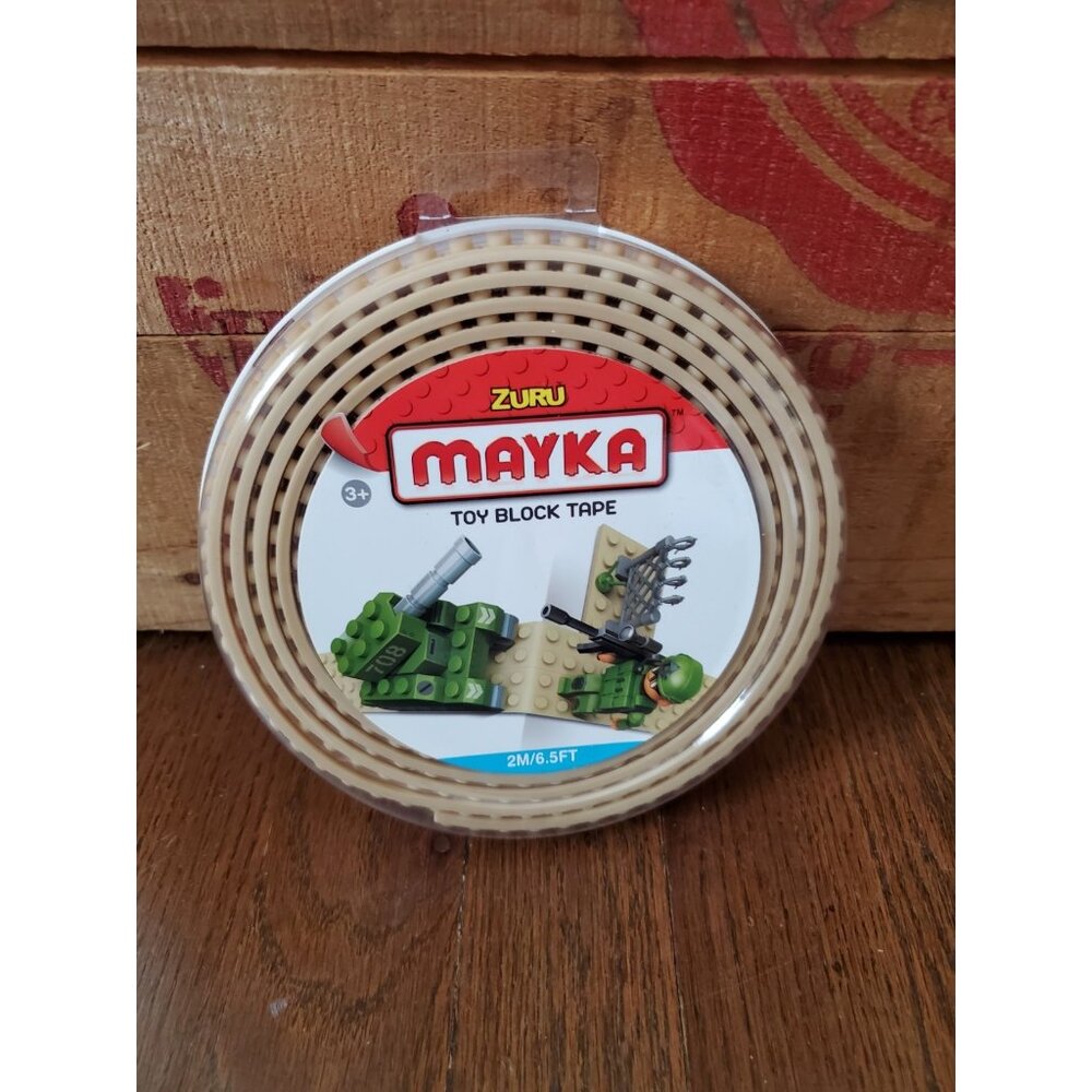 NEW Mayka Toy Block Tape Lego Compatible 2-Stud, Tan 2m/6.5 Ft Roll